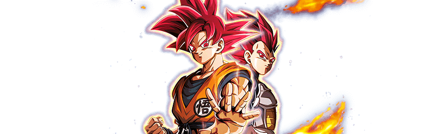 Super Saiyan God Goku & <br>
Super Saiyan God Vegeta